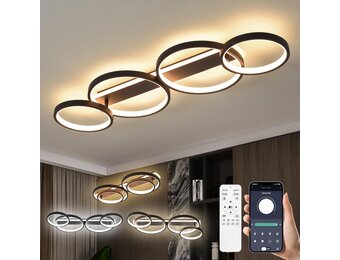 Dimbare LED Plafondlamp Ringvormig 48W Zwart met App & Afstandsbediening (34% korting)
