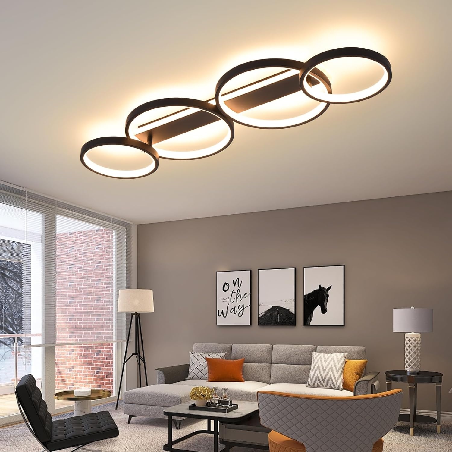 Dimbare LED Plafondlamp Ringvormig 48W Zwart met App & Afstandsbediening (34% korting)