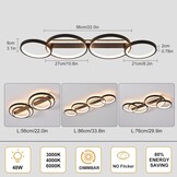 Dimbare LED Plafondlamp Ringvormig 48W Zwart met App & Afstandsbediening (34% korting)