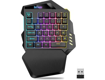 Eenhandig Gaming Toetsenbord met RGB & 2.4 GHz Draadloos - 29% Korting