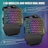 Eenhandig Gaming Toetsenbord met RGB & 2.4 GHz Draadloos - 29% Korting