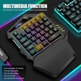 Eenhandig Gaming Toetsenbord met RGB & 2.4 GHz Draadloos - 29% Korting