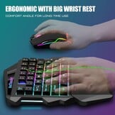 Eenhandig Gaming Toetsenbord met RGB & 2.4 GHz Draadloos - 29% Korting