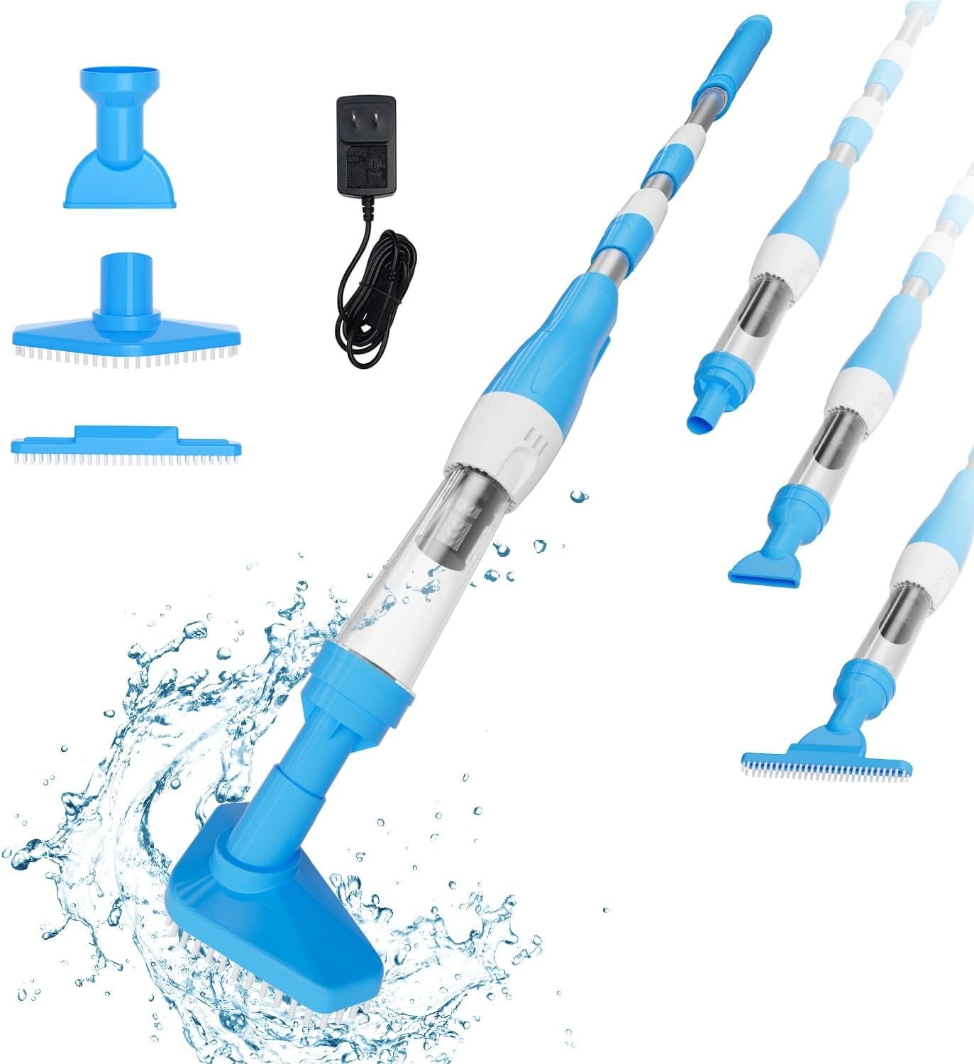 Draadloze Zwembadstofzuiger met Accu - 90 Min. Gebruik - Blauw