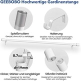 Verstelbare Gordijnroede Wit (76-228 cm) - 32% Korting!