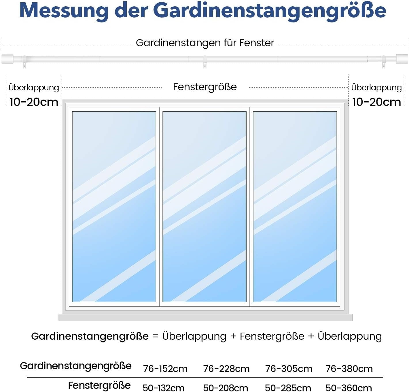 Verstelbare Gordijnroede Wit (76-228 cm) - 32% Korting!