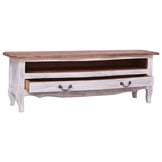 TV-meubel Massief Mahoniehout Wit 120x30x40 cm - 35% Korting