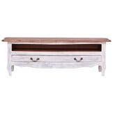 TV-meubel Massief Mahoniehout Wit 120x30x40 cm - 35% Korting