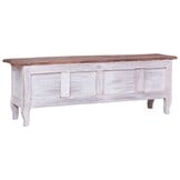 TV-meubel Massief Mahoniehout Wit 120x30x40 cm - 35% Korting