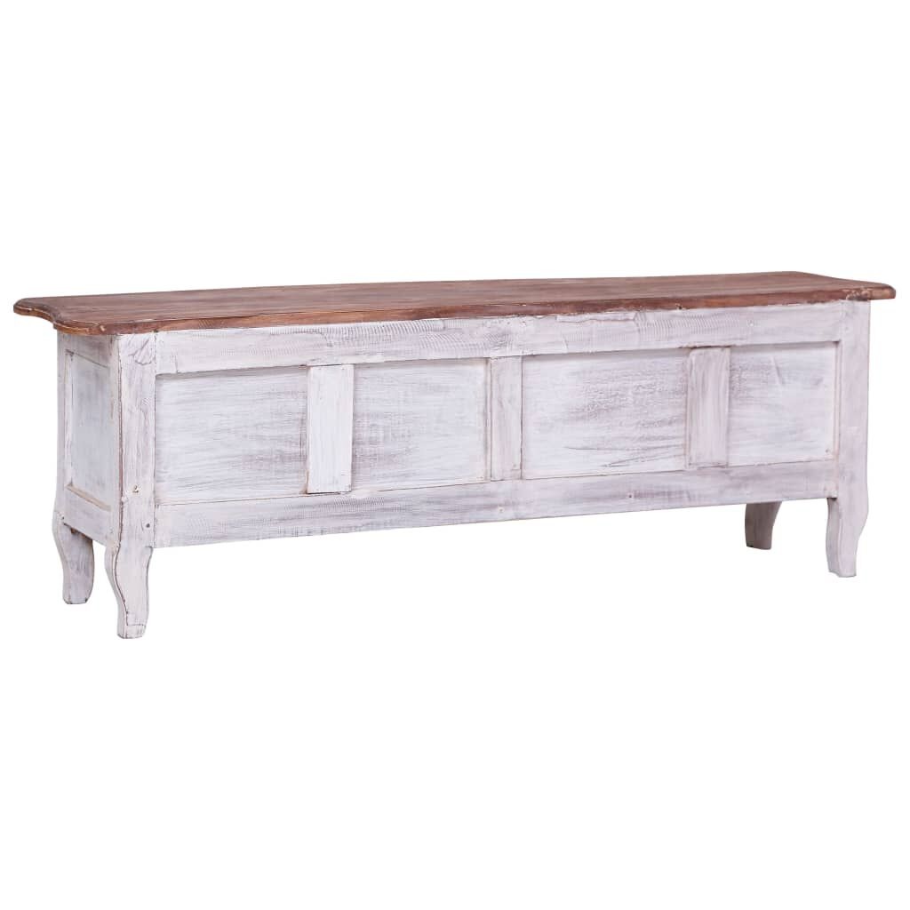 TV-meubel Massief Mahoniehout Wit 120x30x40 cm - 35% Korting