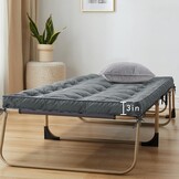 Dikke Gewatteerde Slaapmat Grijs 190x75cm | 29% Korting