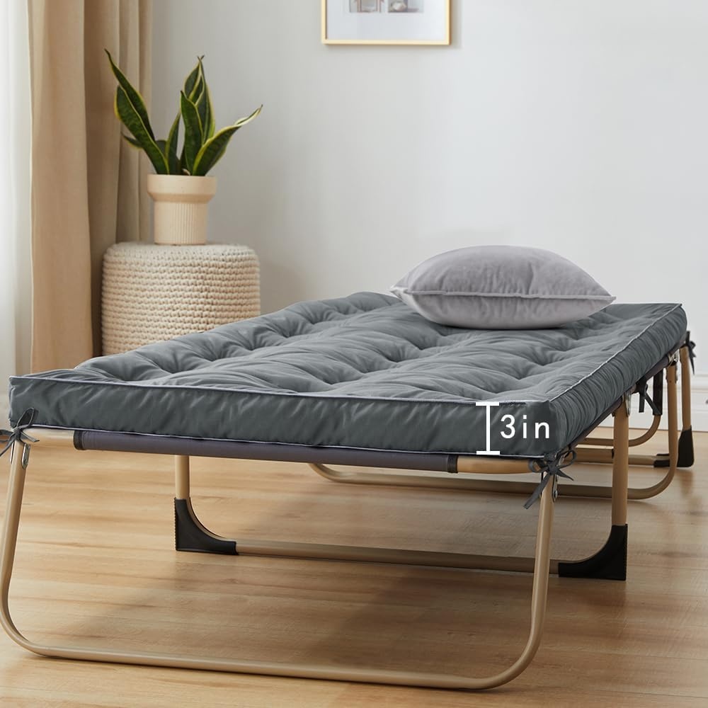 Dikke Gewatteerde Slaapmat Grijs 190x75cm | 29% Korting