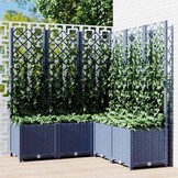 Plantenbak met Latwerk 120x120x136cm Donkergrijs - 35% Korting