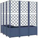 Plantenbak met Latwerk 120x120x136cm Donkergrijs - 35% Korting