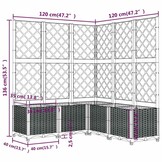 Plantenbak met Latwerk 120x120x136cm Donkergrijs - 35% Korting