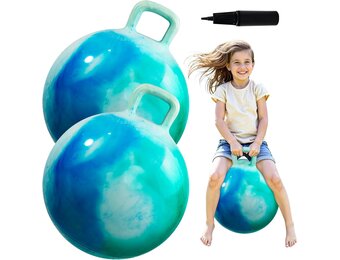 Springbal Set van 2 met Handvat | 3-8 Jaar | Binnen & Buiten Speelplezier - 33% Korting