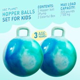 Springbal Set van 2 met Handvat | 3-8 Jaar | Binnen & Buiten Speelplezier - 33% Korting