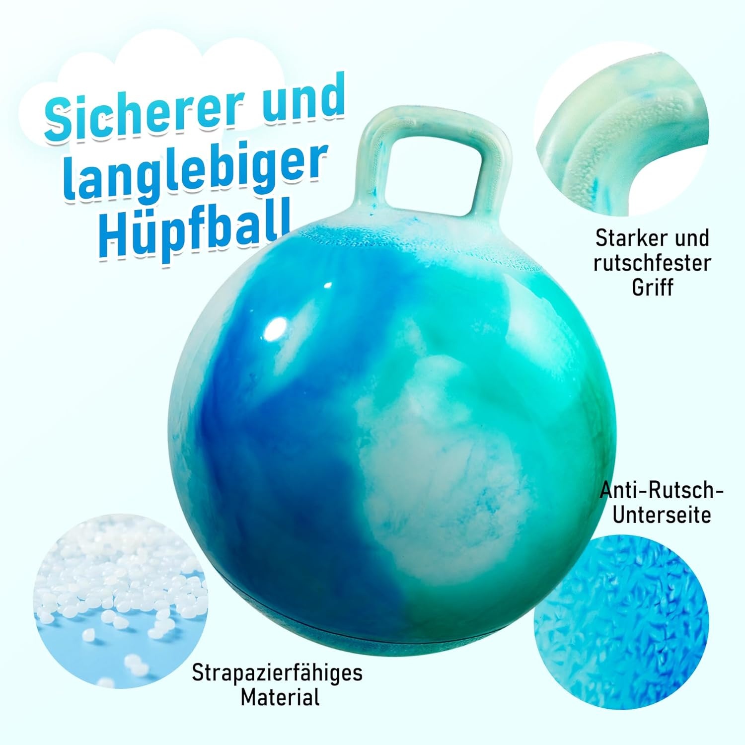 Springbal Set van 2 met Handvat | 3-8 Jaar | Binnen & Buiten Speelplezier - 33% Korting