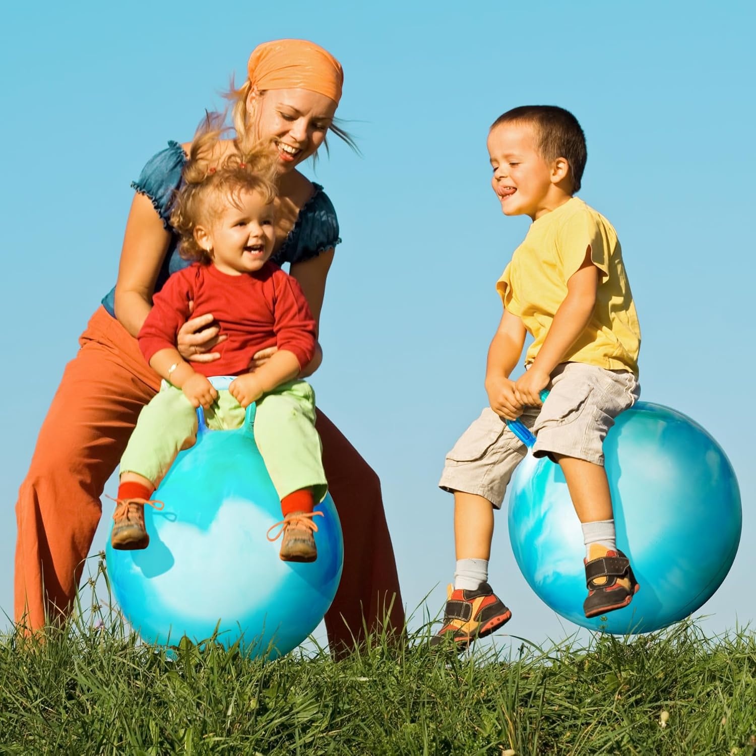 Springbal Set van 2 met Handvat | 3-8 Jaar | Binnen & Buiten Speelplezier - 33% Korting