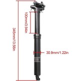 Verstelbare Fiets Dropper Zadelpen - 30.9mm, Hydraulisch