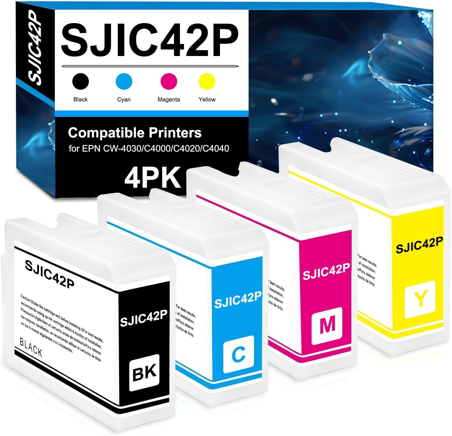 4-Pack Kleuren Inktcartridges SJIC42P voor Epson C4000/C4020 Serie (30% korting)