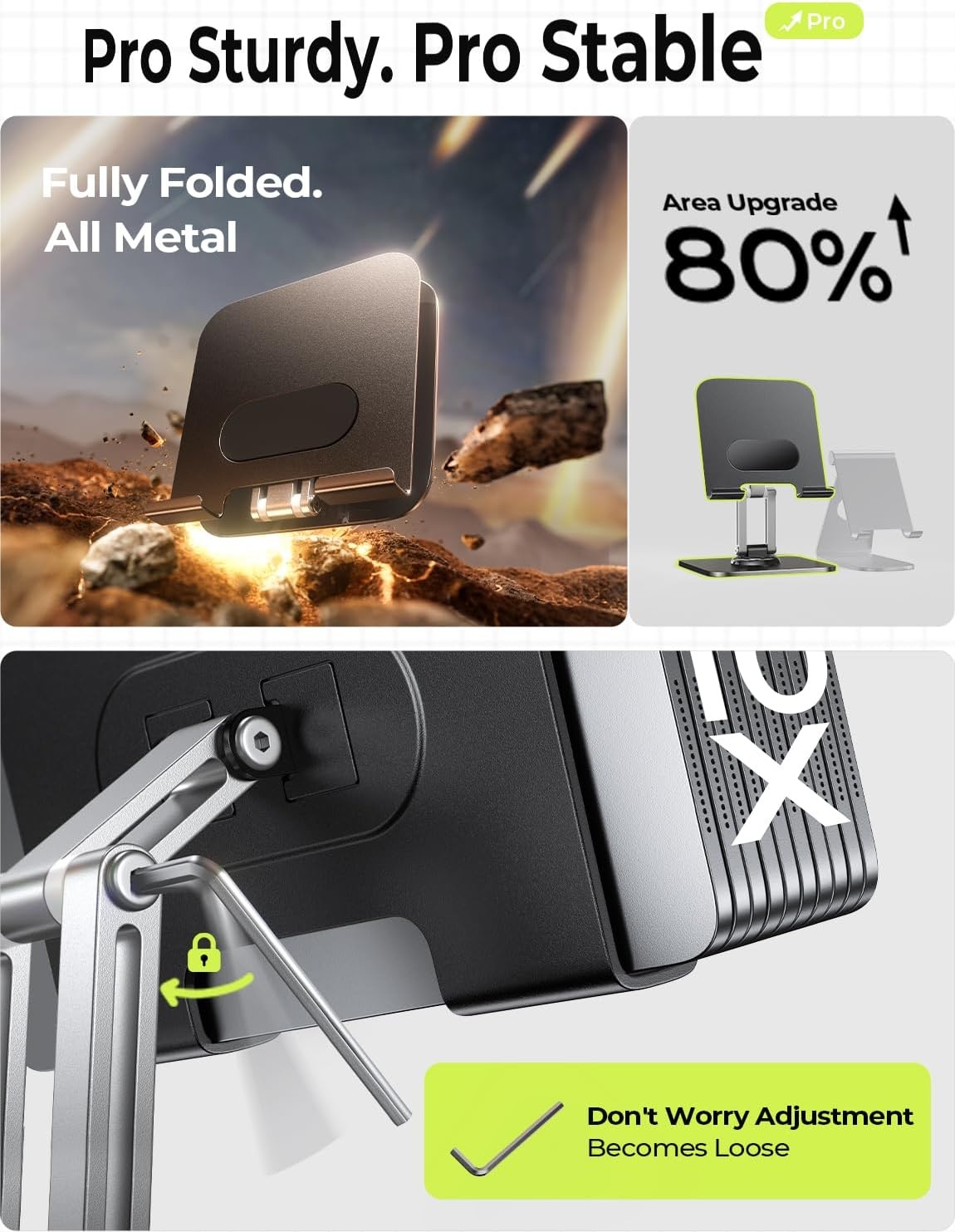 Universele Tabletstandaard 4-15,6" | Metaal, 360° Draaibaar | 28% Korting!