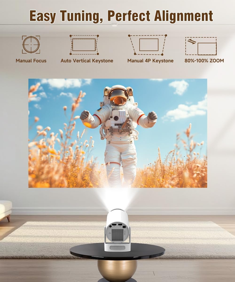 Mini Draagbare Projector - 4K Support, 8000lm, WiFi 6