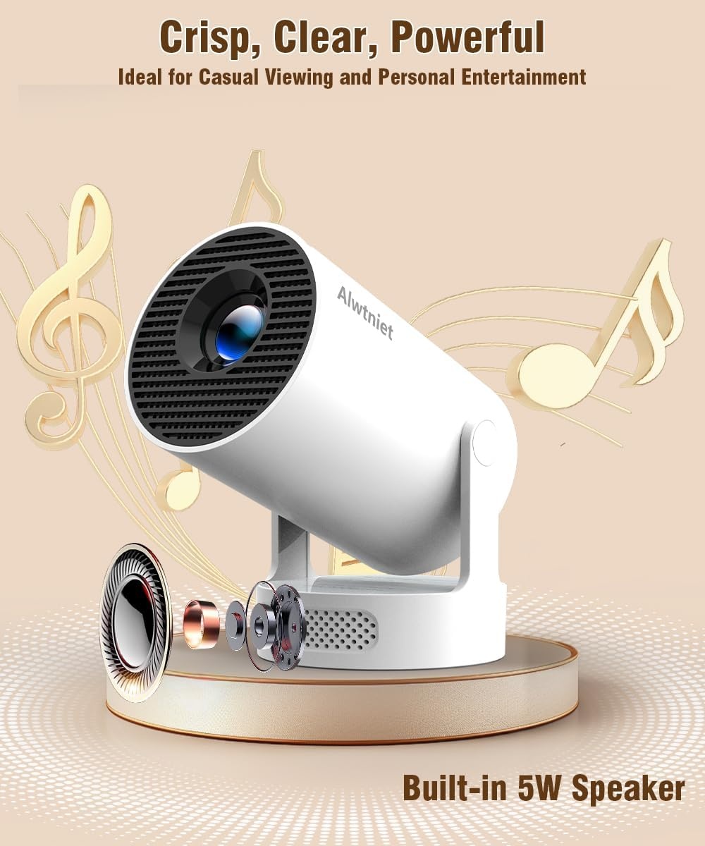 Mini Draagbare Projector - 4K Support, 8000lm, WiFi 6