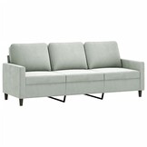 3-zitsbank van fluweel - Lichtgrijs - 180 cm breed - 35% korting