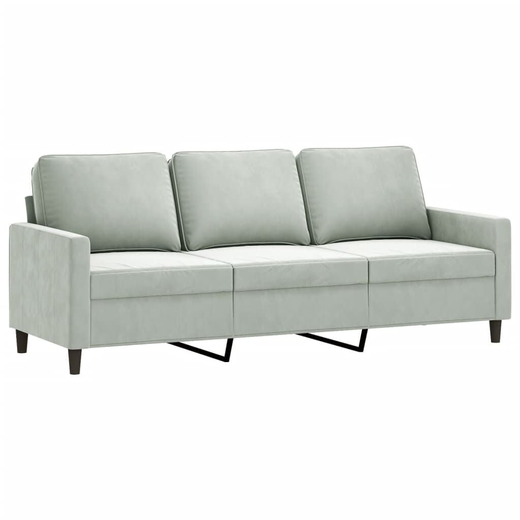 3-zitsbank van fluweel - Lichtgrijs - 180 cm breed - 35% korting
