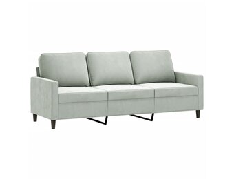 3-zitsbank van fluweel - Lichtgrijs - 180 cm breed - 35% korting