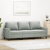 3-zitsbank van fluweel - Lichtgrijs - 180 cm breed - 35% korting
