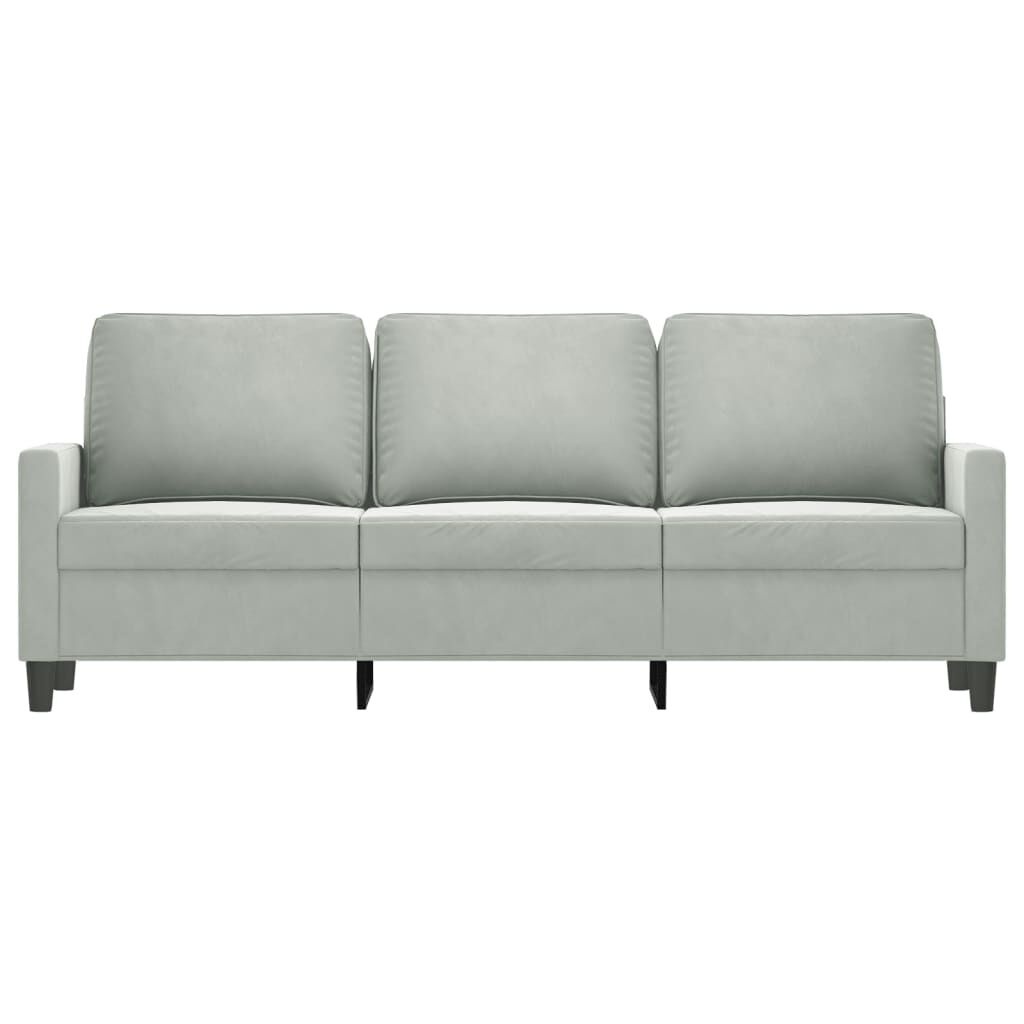 3-zitsbank van fluweel - Lichtgrijs - 180 cm breed - 35% korting