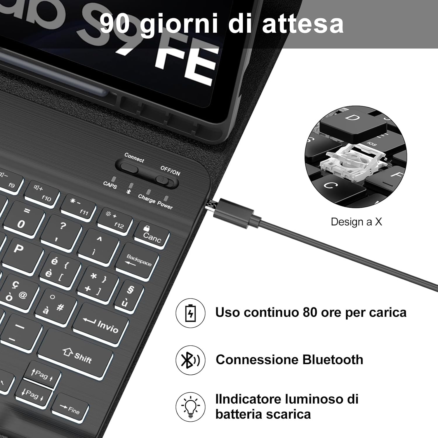 Toetsenbordhoes Samsung Tab S9 FE 10.9" / S9 11" (75% korting)