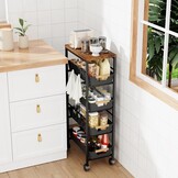 Slanke Opbergtrolley Zwart - 33% Korting