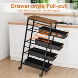 Slanke Opbergtrolley Zwart - 33% Korting
