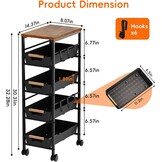 Slanke Opbergtrolley Zwart - 33% Korting
