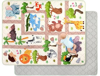 Extra Grote Krabbelmat Dierenpark - 150x180 cm - 34% Korting