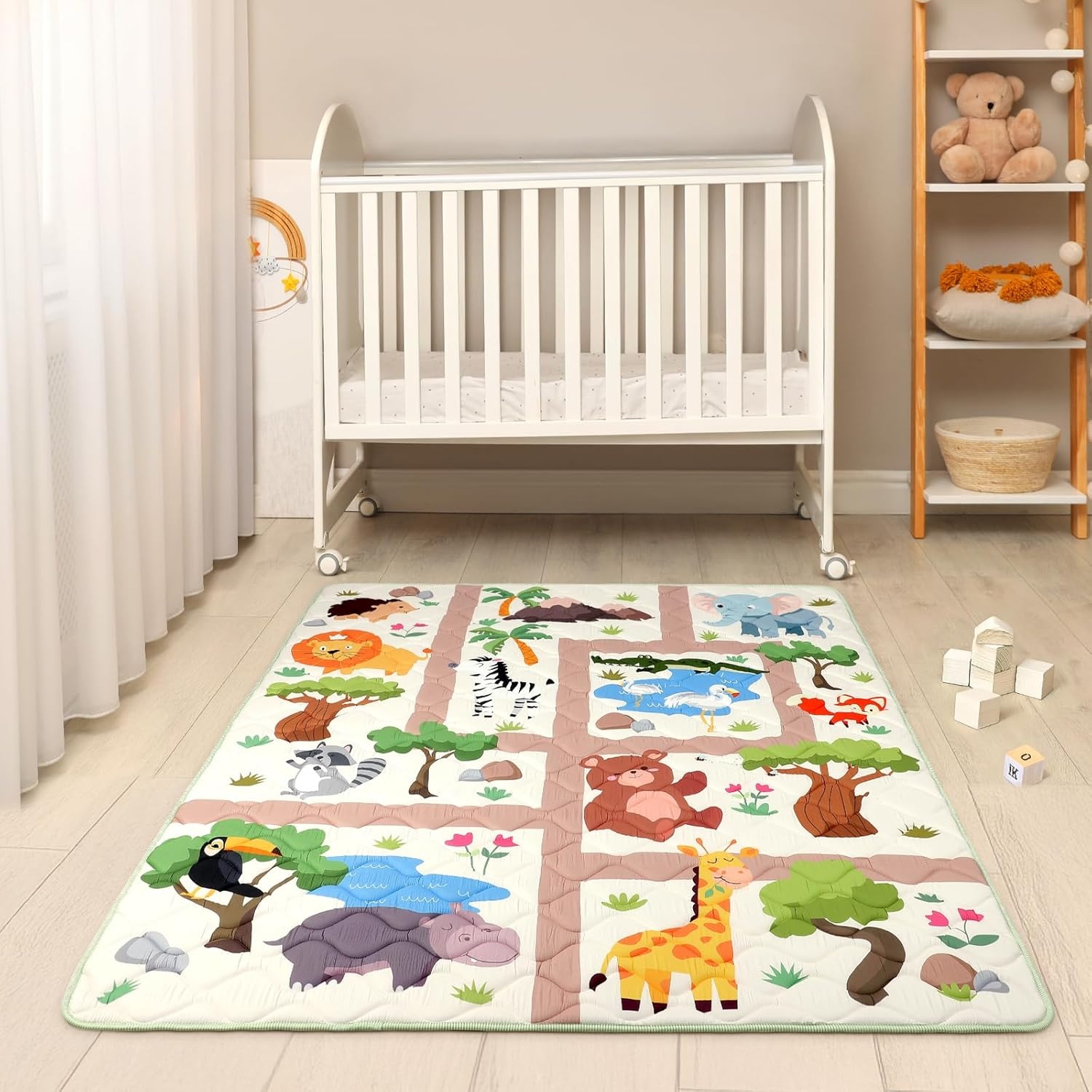 Extra Grote Krabbelmat Dierenpark - 150x180 cm - 34% Korting