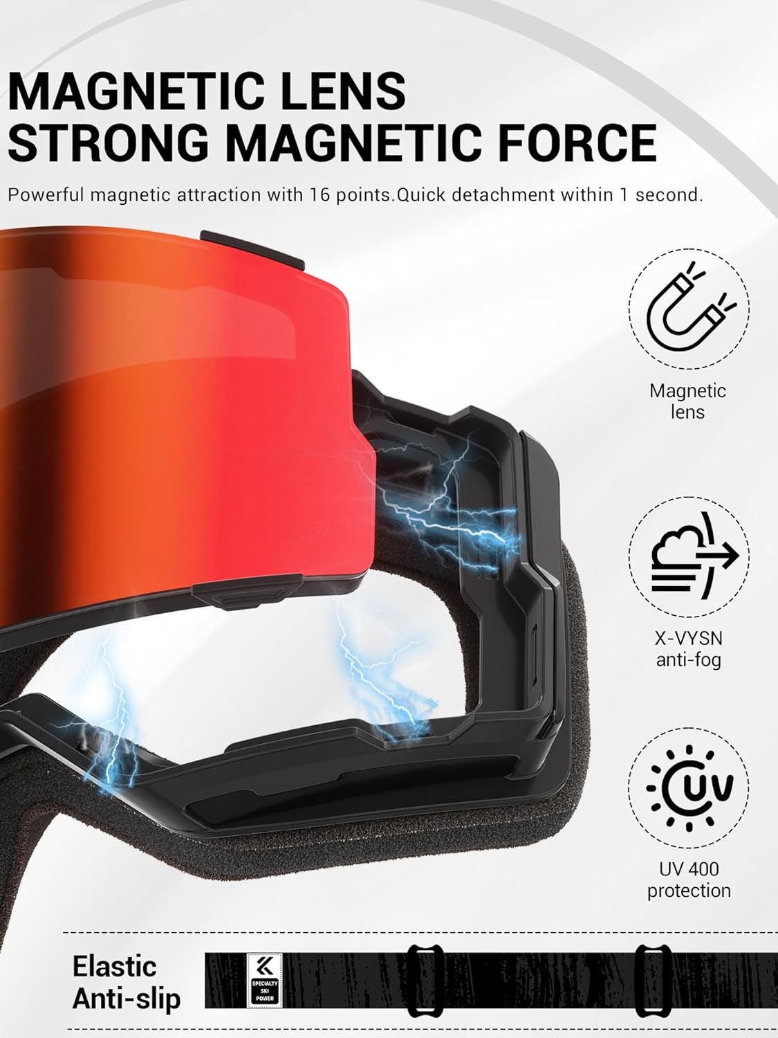 Photochromische Skibril Unisex UV400 Anti-condens OTG - 29% Korting