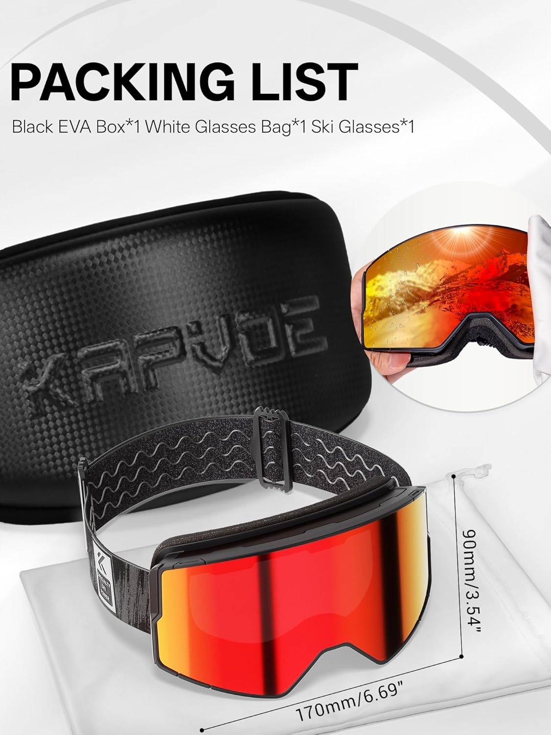 Photochromische Skibril Unisex UV400 Anti-condens OTG - 29% Korting
