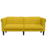 Gele 2-zitsbank van fluweel - 35% korting!