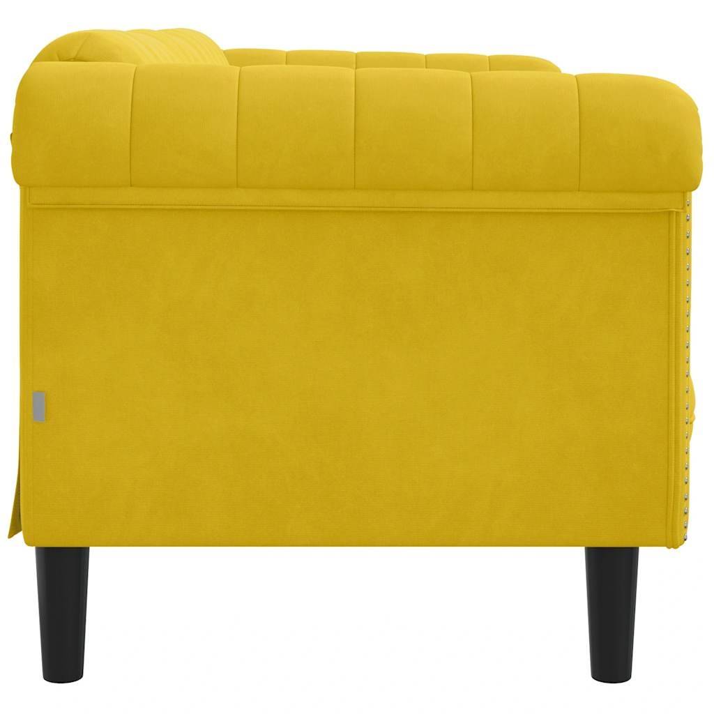 Gele 2-zitsbank van fluweel - 35% korting!