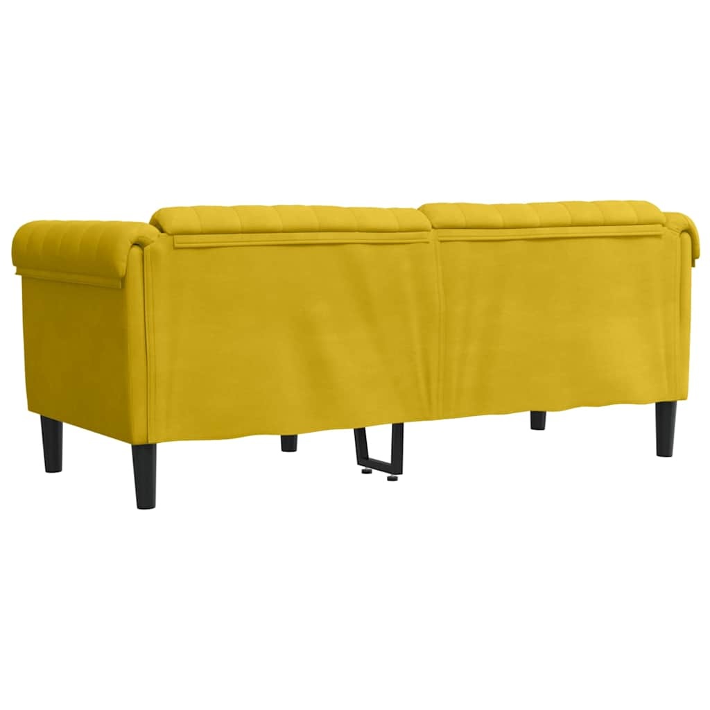 Gele 2-zitsbank van fluweel - 35% korting!