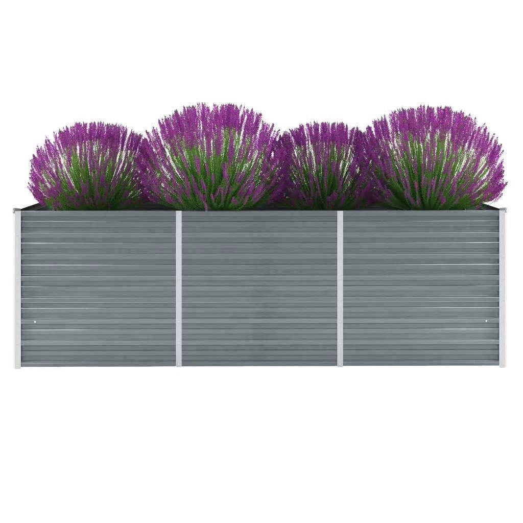 Verhoogde Plantenbak 240x80x77 cm Staal Grijs - 34% Korting!