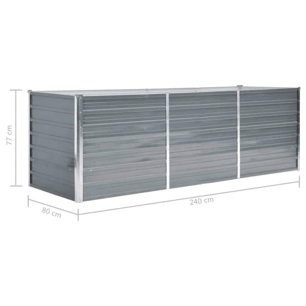 Verhoogde Plantenbak 240x80x77 cm Staal Grijs - 34% Korting!