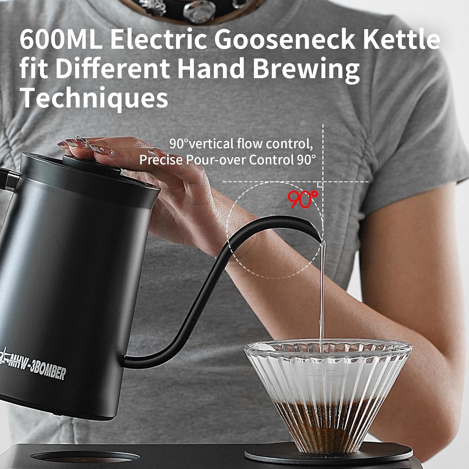 Elektrische Waterkoker Zwart - 600 ml - Precieze Temperatuur (34% korting)