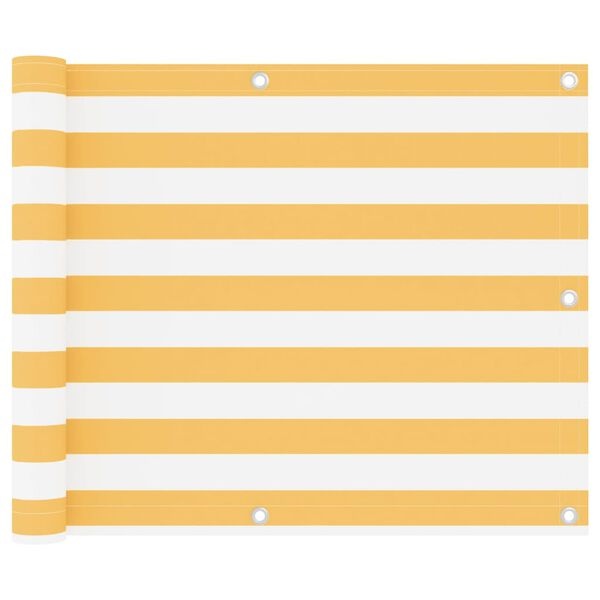 Balkonscherm 75x400cm Wit/Geel - 28% Korting!
