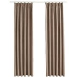 Verduisterende Gordijnen met Haken 2 St. 140x225 cm Taupe - 34% Korting