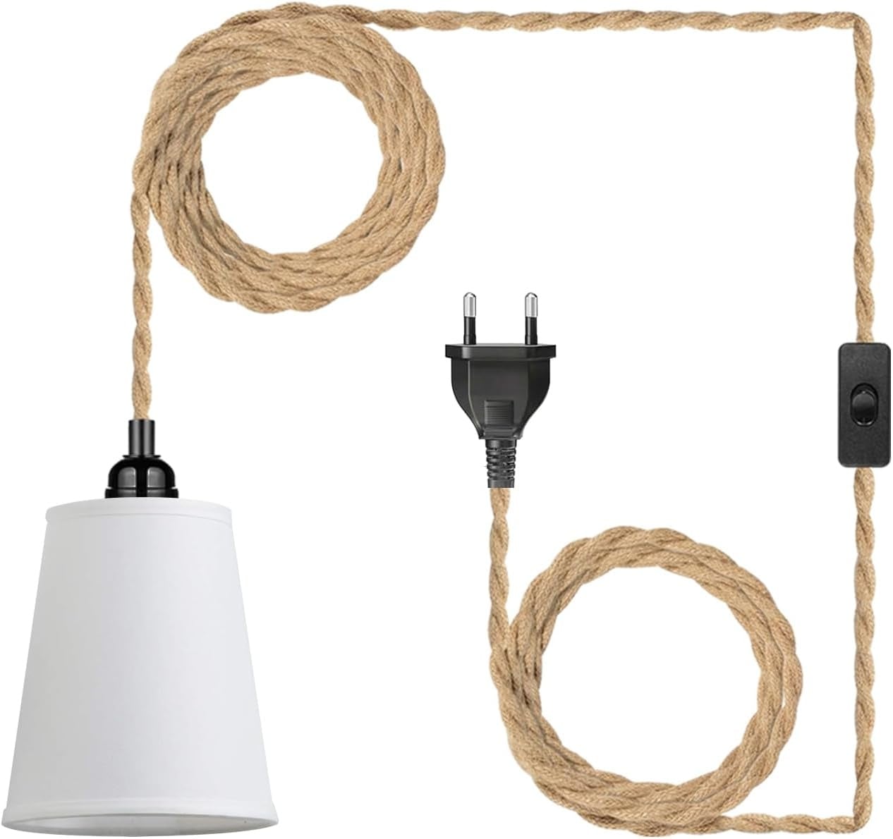 Boho Hanglamp met Stoffen Kap - 32% Korting